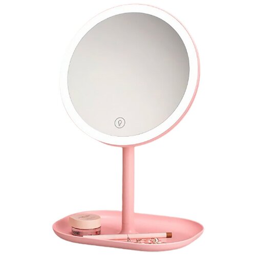 фото Зеркало xiaomi jordan judy led makeup mirror с подсветкой розовое