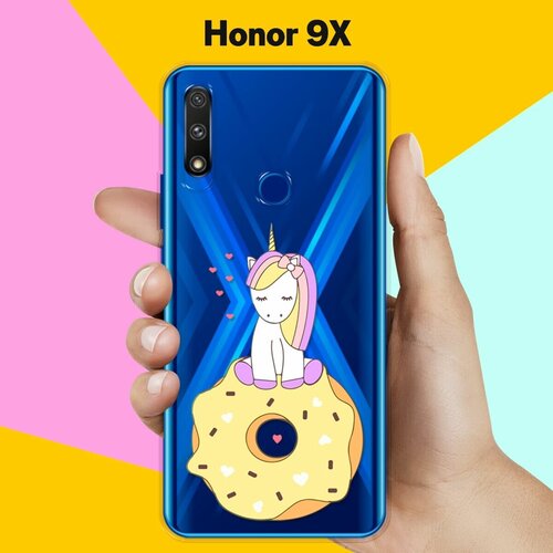 Силиконовый чехол Единорог на пончике на Honor 9X силиконовый чехол единорог на пончике на honor 20