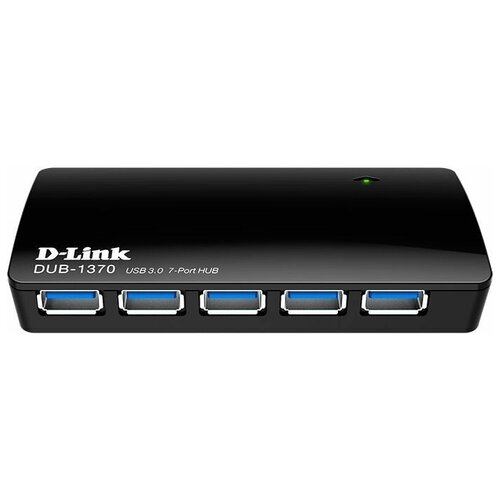 Разветвитель USB 3.0 D-Link DUB-1370B2A 7порт. черный сетевой адаптер dub 1312 b2a d link dub 1312 b2a usb 3 0 to gigabit ethernet adapter