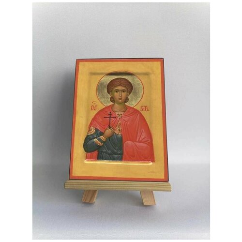 Освященная икона на дереве ручной работы - Мученик Вит Римский, 15х20х1,8 см, арт Б0240