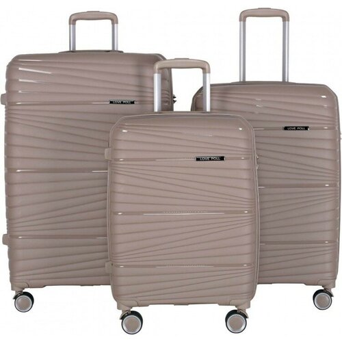 фото Комплект 3 чемоданов pp-802 шампань monkking