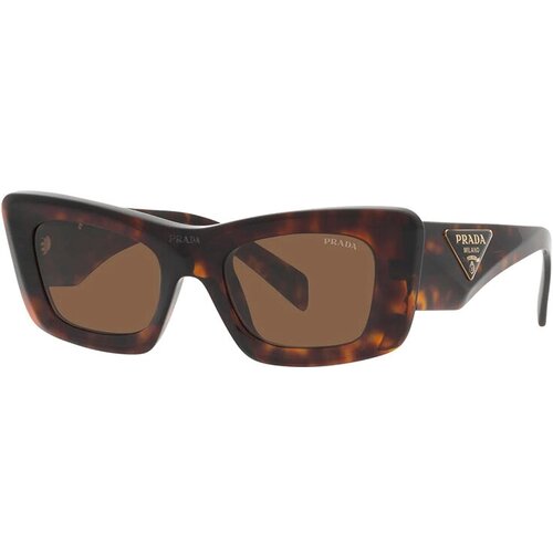 фото Солнцезащитные очки prada, прямоугольные, оправа: пластик, для женщин, коричневый