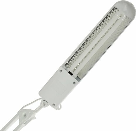 Настольная лампа светильник Дельта на струбцине, люминесцентная, цоколь 2G7, 11 Вт, белый