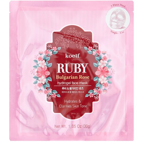 Гидрогелевая маска с экстрактом болгарской розы Koelf RubyBulgarian Rose Mask 1 штука