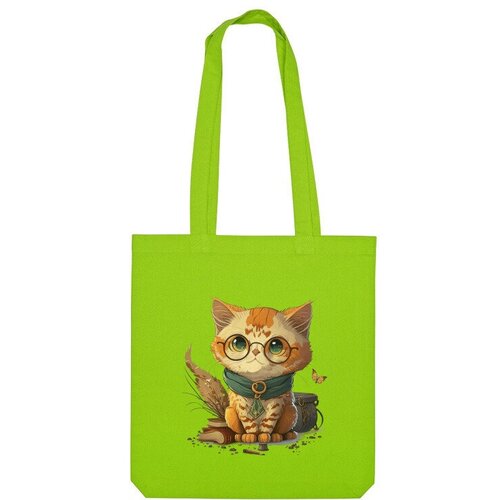 Сумка шоппер Us Basic, зеленый сумка кот поттер фиолетовый