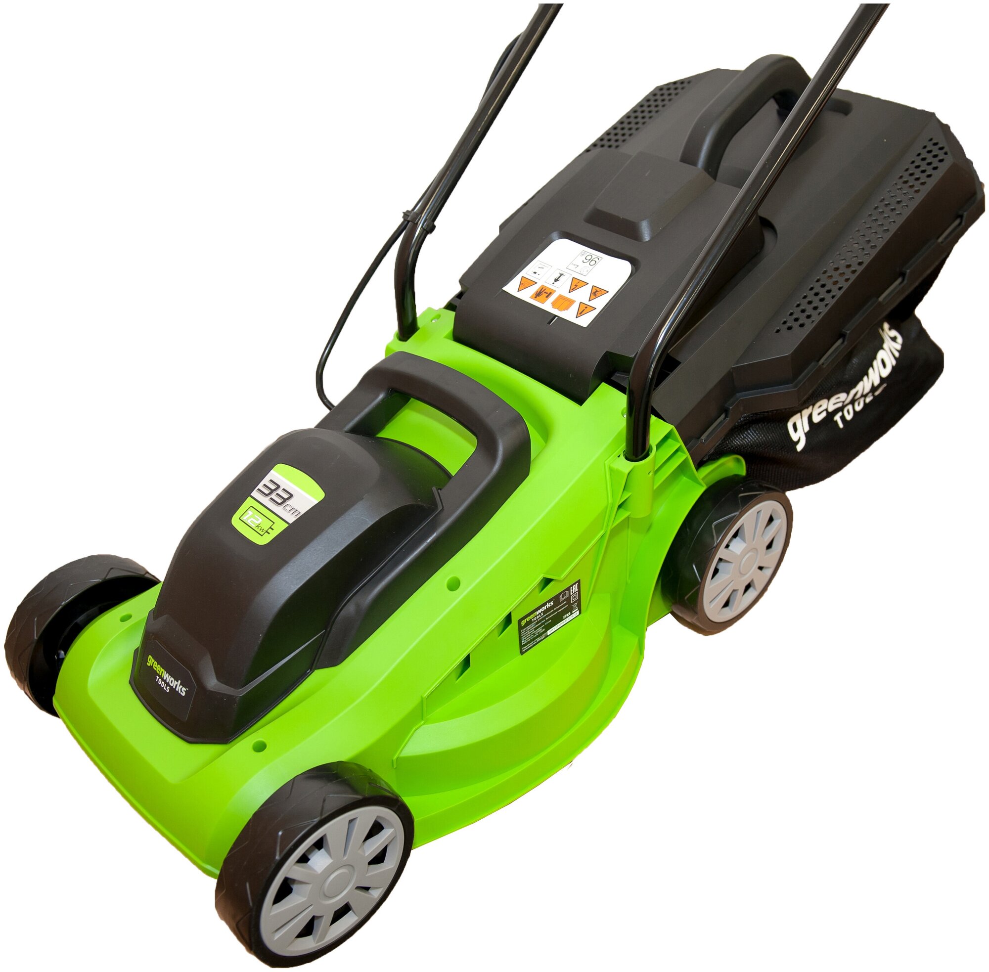 Электрическая газонокосилка Greenworks GLM1232 1200 Вт 33