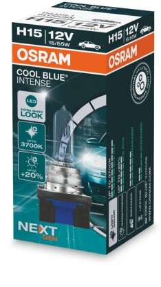 Лампа автомобильная OSRAM Cool Blue Intense next generation H15 12V-15/55W (PGJ23t-1) 64176CBN