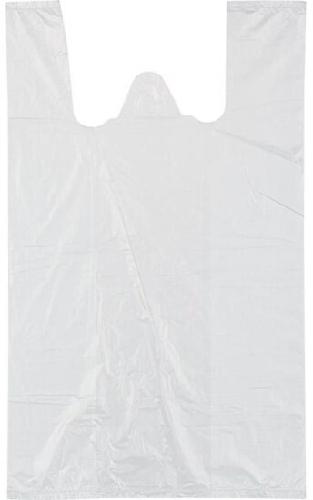 Пакет-майка Комус ПНД белый 10 мкм (24+12х44 см, 85 шт)