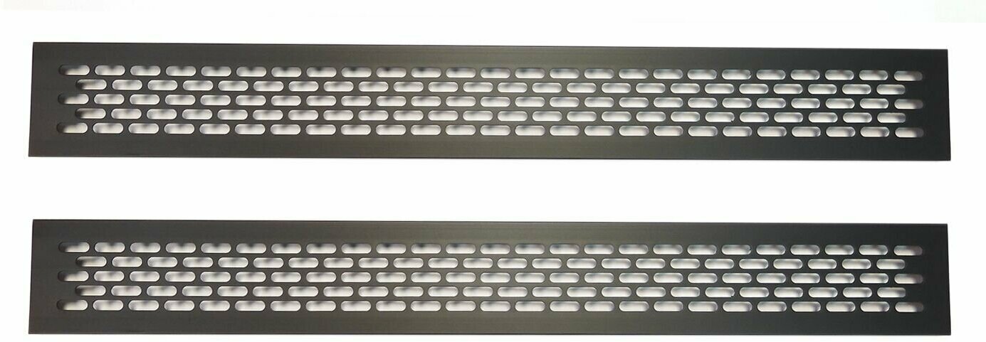 фото Лот 2 шт: Вентиляционная решетка Chess 480х60 мм, алюминий, черная