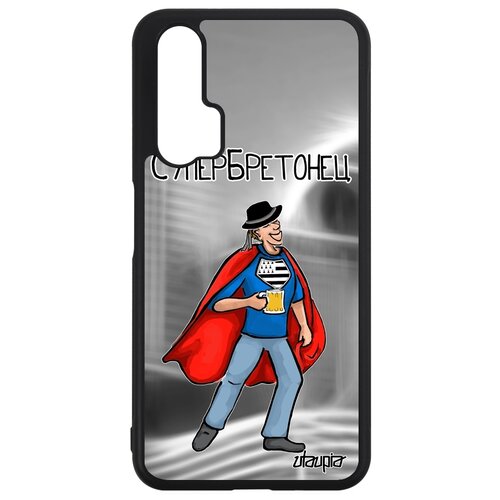 фото Чехол на телефон honor 20 pro, "супербретонец" комичный супергерой utaupia