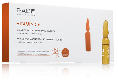 BABE Laboratorios Концентрат для лица для сияния и гладкости кожи Vitamin C+ ампулы 2 мл, 10 шт