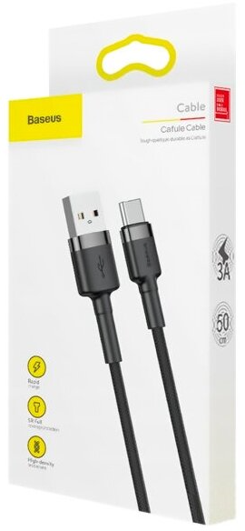 Usb Кабель-зарядка TYPE-C Baseus Cafule 50см (CATKLF-AG1) чёрный