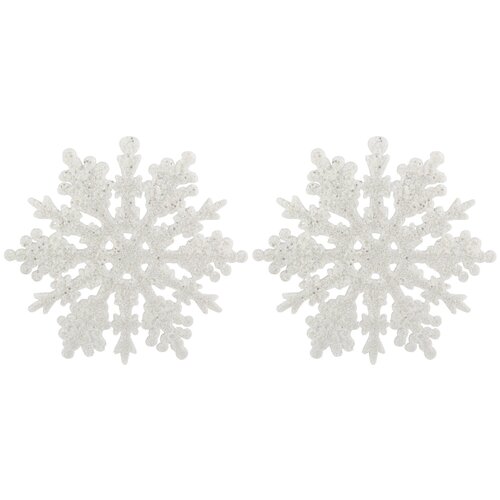 фото Набор елочных игрушек волшебная страна снежинки 7699, белый, 2 шт.