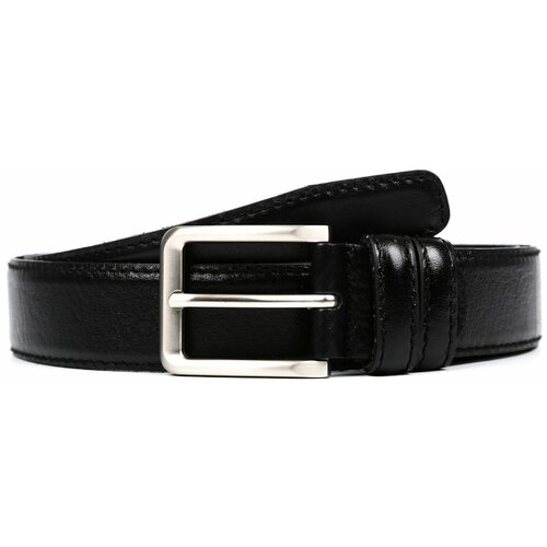 фото Ремень fabretti, натуральная кожа, металл, для мужчин, размер 125, длина 125 см., черный