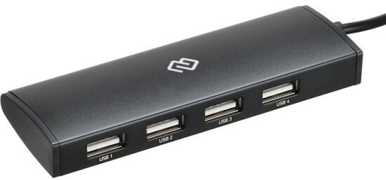 Разветвитель USB Digma HUB-4U2.0-UC-B 4порт. черный