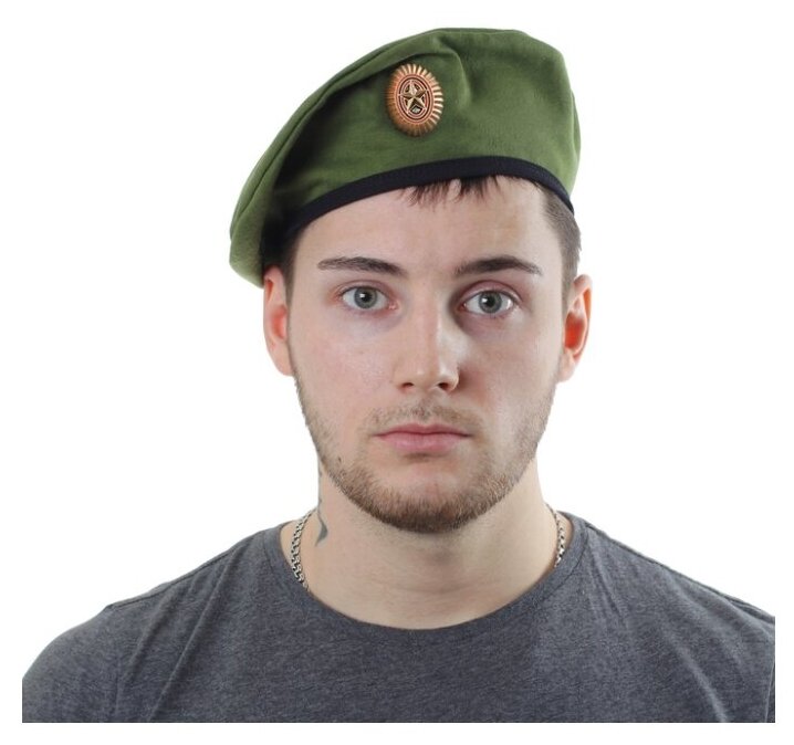 Купить Берет военного с кокардой для взрослых, цвет зелёный по низкой цене с доставкой из Яндекс.Маркета