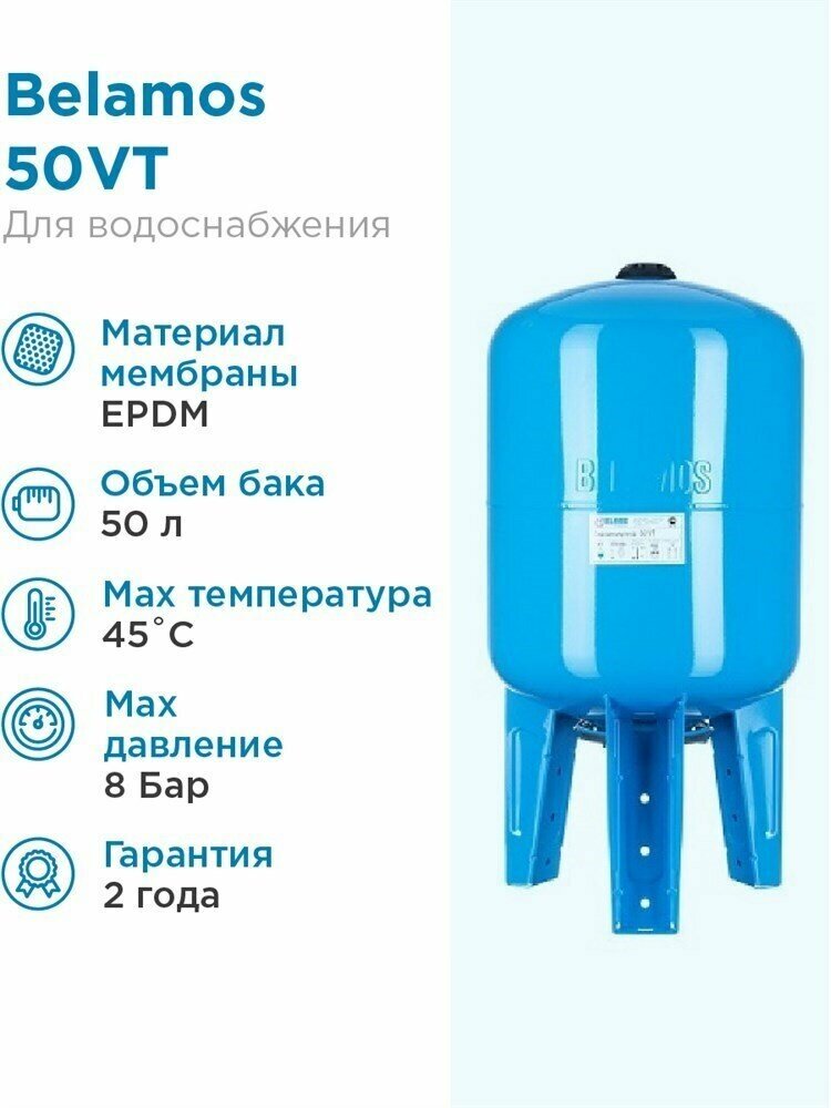 Гидроаккумулятор Belamos VT - 50 л. (вертикальный)