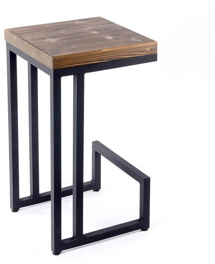 Полубарный стул ilwi MBL-P-ST-C-1-W/1/2 для кухни из металла с деревянным сиденьем в стиле лофт, подарок на день рождения