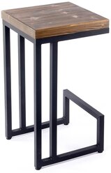 Полубарный стул ilwi MBL-P-ST-C-1-W/1/2 для кухни из металла с деревянным сиденьем в стиле лофт, подарок на день рождения