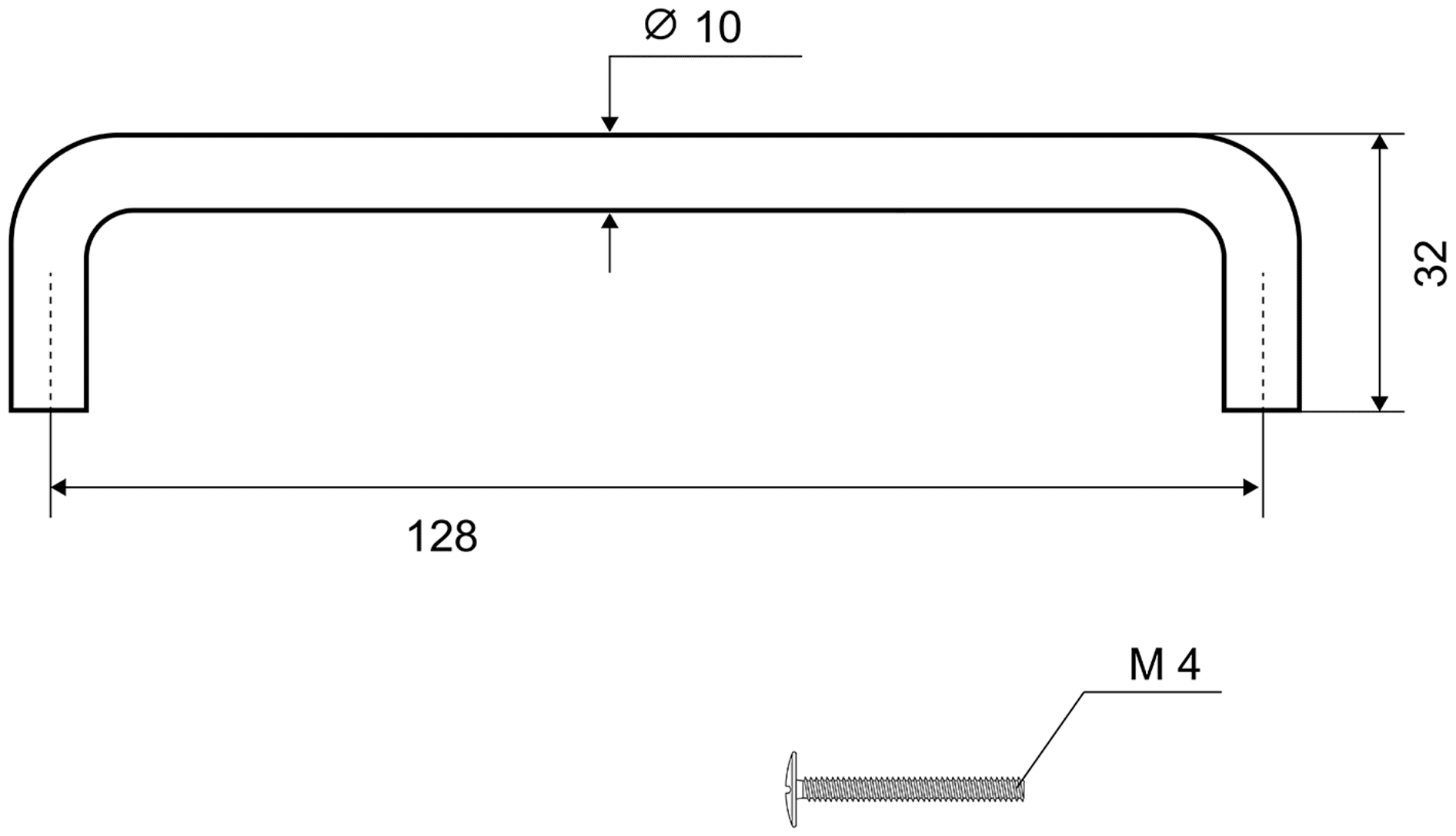 Ручка-скоба мебельная ADD10.128.BN 128 мм, цвет матовый никель - фотография № 3