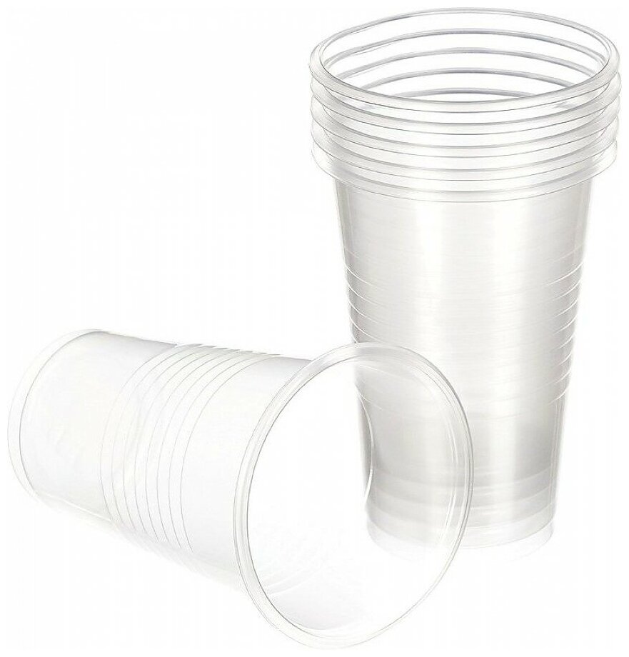 Стакан одноразовый 100 шт 200 мл Для холодных и горячих напитков до 70 градусов по Цельсию, прозрачный пластиковый (напра категория стандарт)