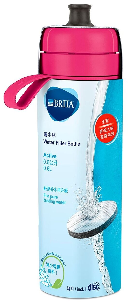 Фильтр-бутылка Brita Fill&Go Active розовый - фотография № 3