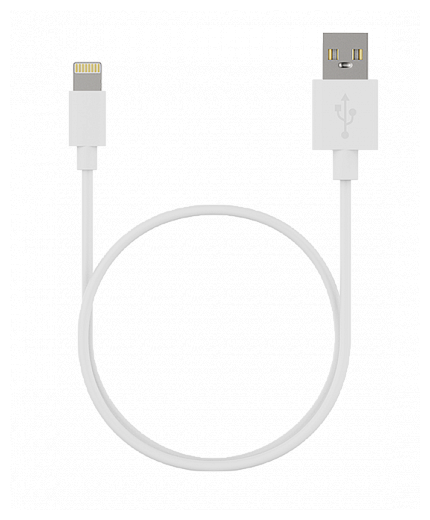 Кабель MAXVI USB - Lightning (MC-03), 1 м, 1 шт, белый