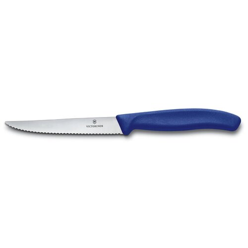 Нож для стейка и пиццы VICTORINOX SwissClassic, 11 см, с серрейторной заточкой, синий