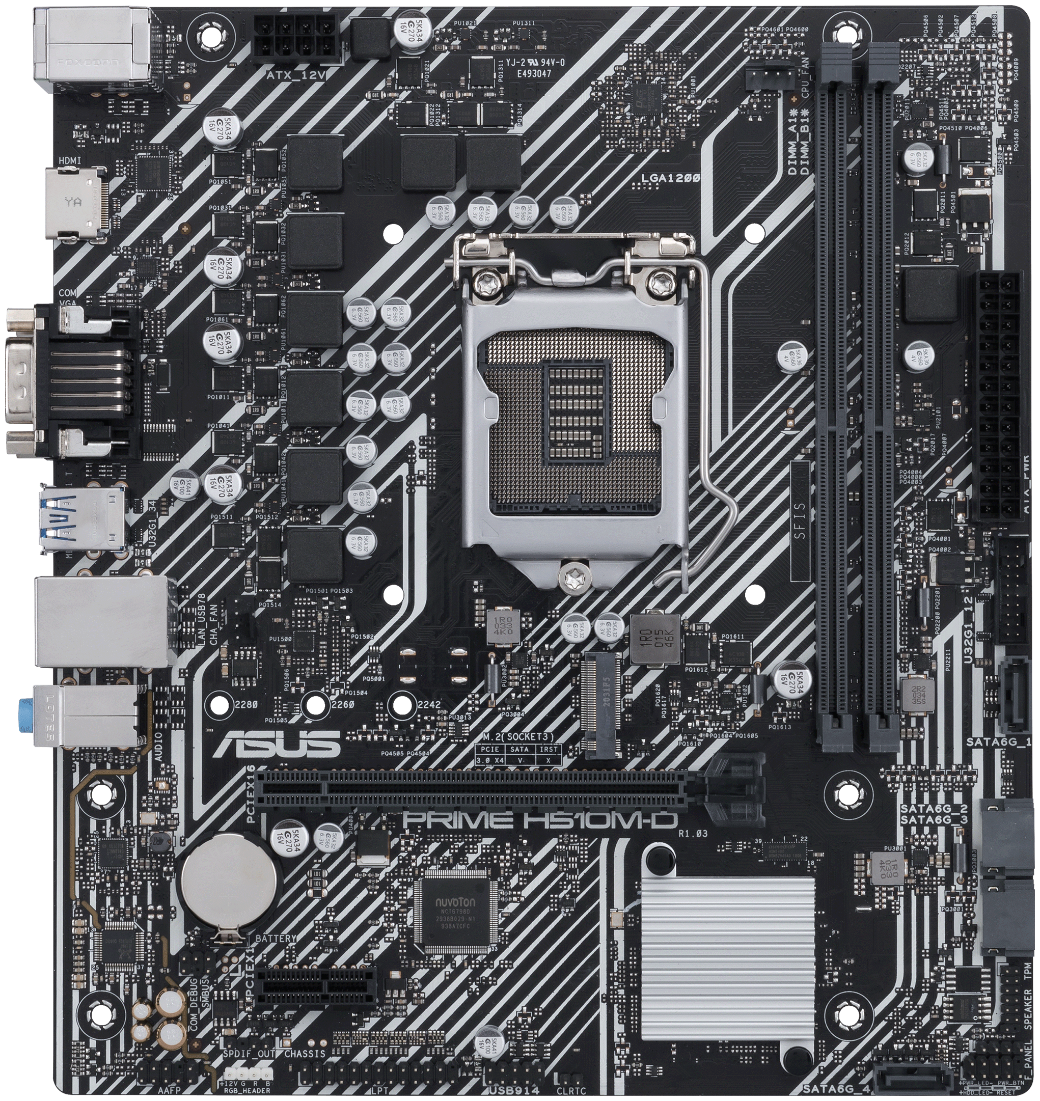 Материнская плата ASUS PRIME H510M-D, Socket1200, Intel H510, mATX