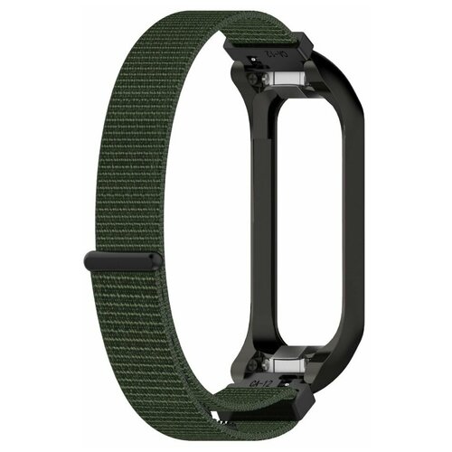 Нейлоновый браслет с металлической оправой для Samsung Galaxy Fit 2 SM-R220 армейский зеленый 119900₽