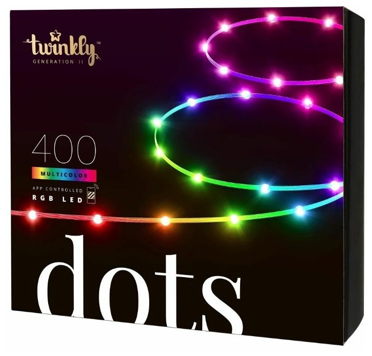 Умная светодиодная лента Twinkly Dots (20 м, 400 светодиодов) (Прозрачный / Clear) - фотография № 1