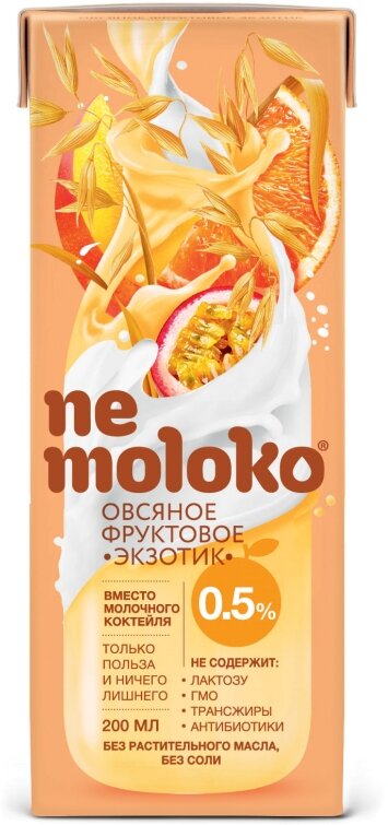 Овсяный напиток nemoloko Фруктовое Экзотик 0.5%, 200 мл, 27 шт. - фотография № 3