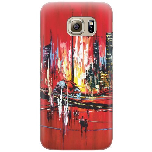 фото Cиликоновый чехол на samsung galaxy s6 edge / самсунг с6 эдж с принтом "акварельный город" gosso