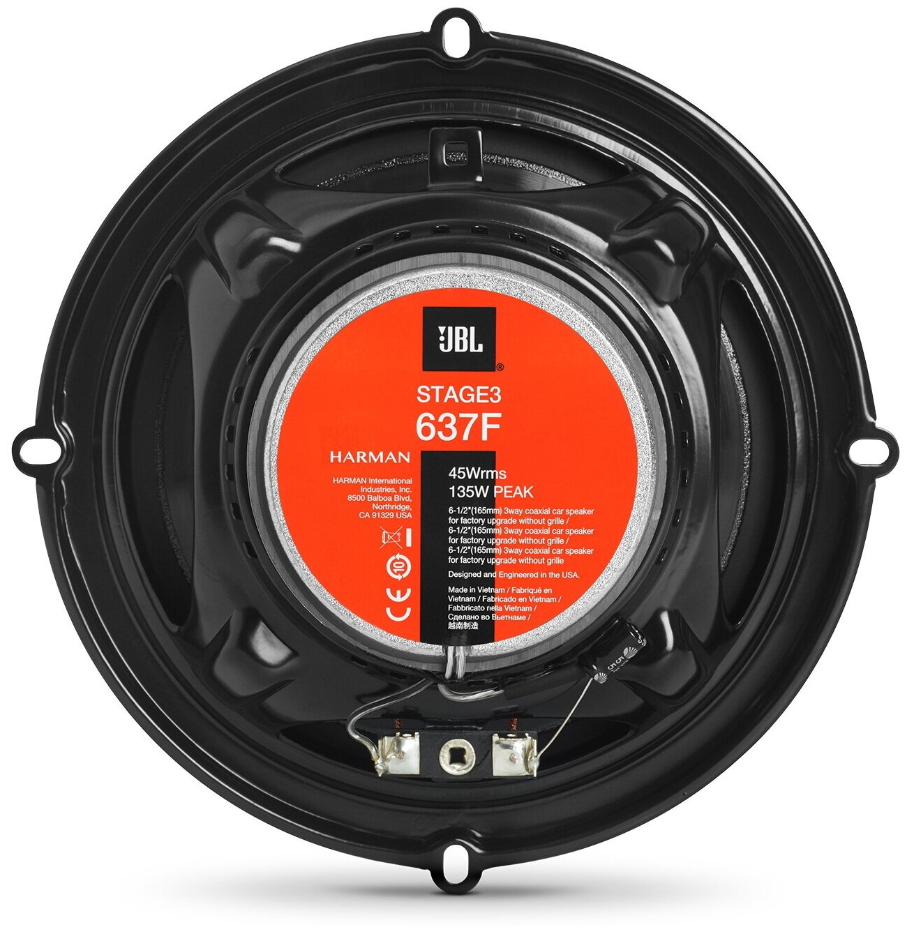 Автомобильная акустика JBL Stage3 637F черный/красный