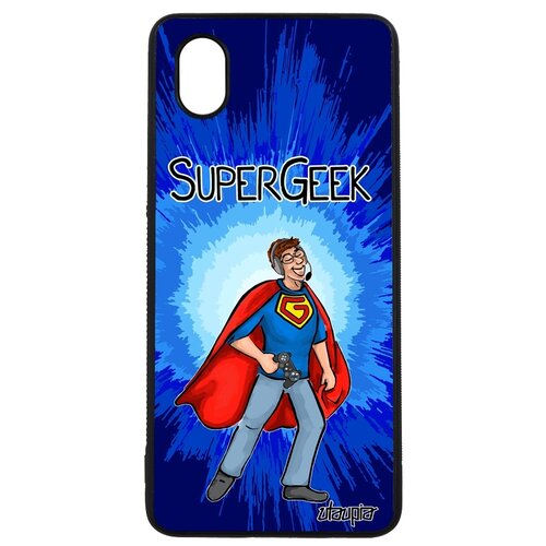 фото Чехол на телефон galaxy a01, "супергик" смешной технарь utaupia