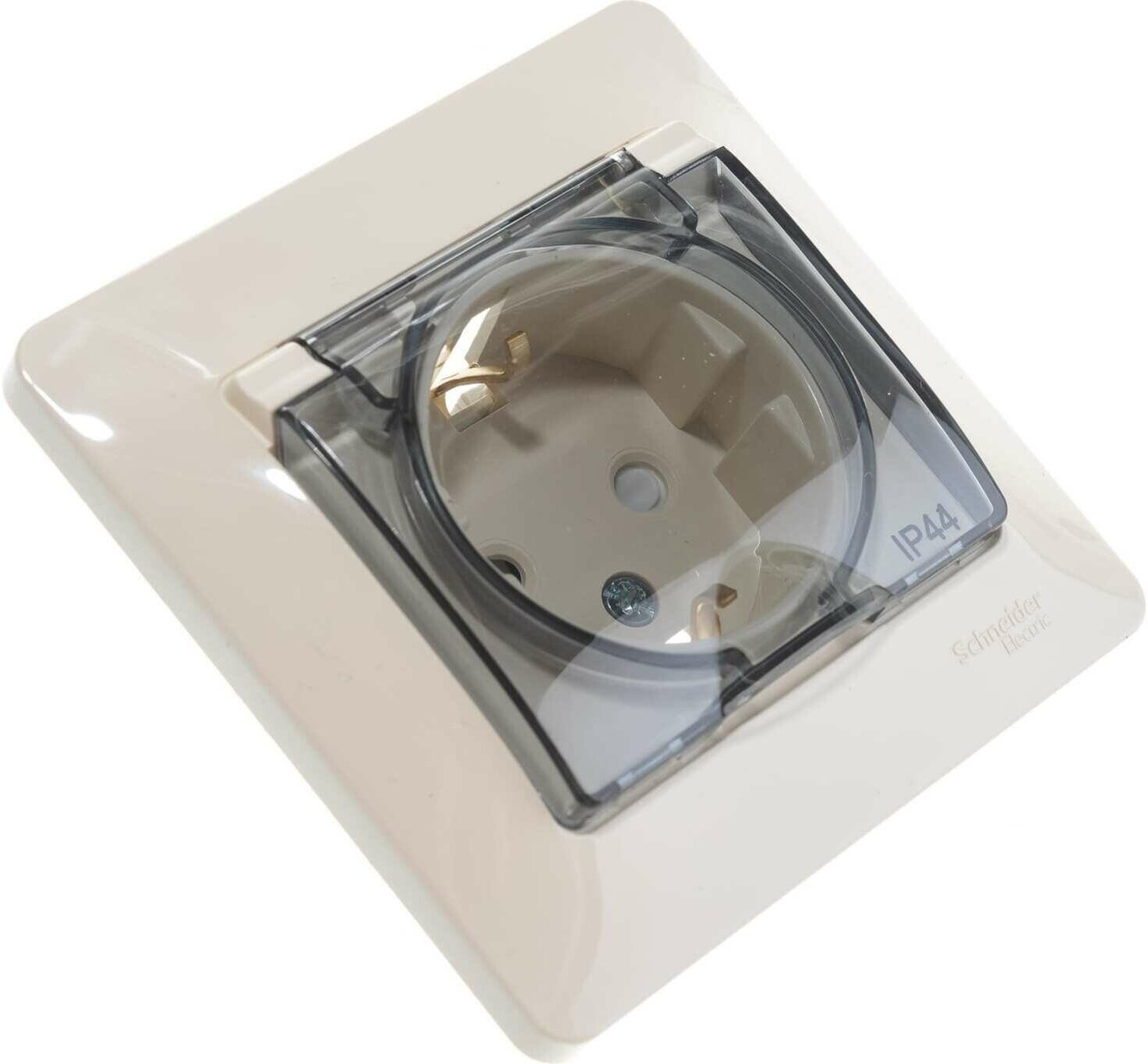Glossa GSL000248 Розетка с заземляющим контактом (16 А, в сборе, скрытая установка, шторки, крышка, IP44, бежевая) Schneider Electric - фото №7
