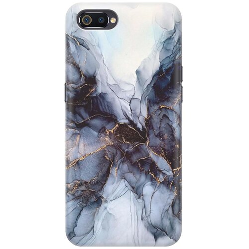 фото Gosso ультратонкий силиконовый чехол-накладка для oppo a1k / realme c2 с принтом "черно-белый мрамор"