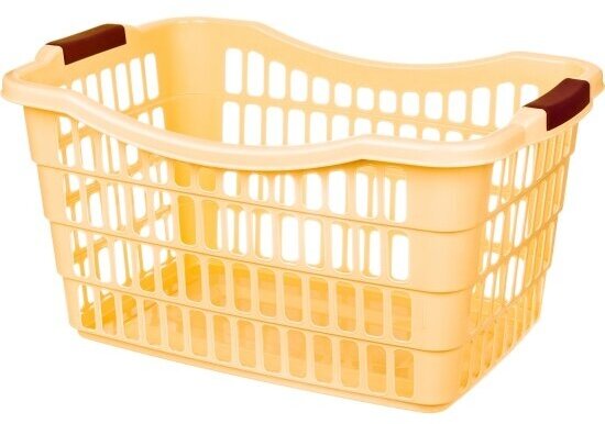 фото Корзина для белья 40 л 58х38,5х30 см Универсал бежевая, прямоугольная с ручками