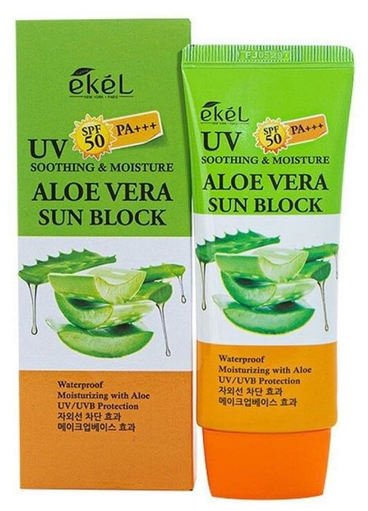 Ekel Солнцезащитный крем с алоэ / Soothing and Moisture Aloe Vera Sun Block SPF50+/PA+++, 70 мл