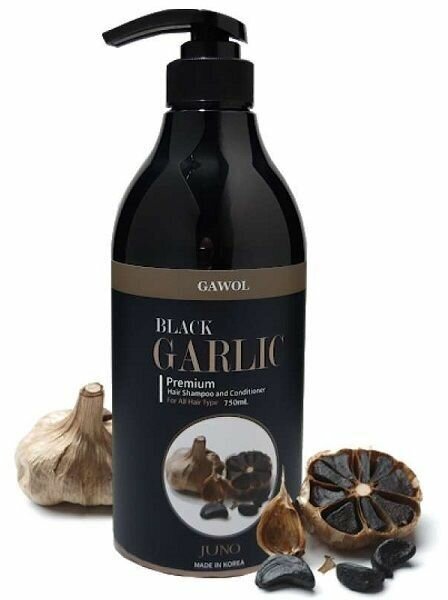 Juno Black Garlic Hair Shampoo and Conditioner Шампунь-кондиционер против выпадения волос с черным чесноком 750мл
