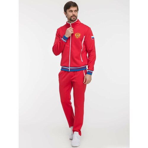 фото Костюм фокс спорт, олимпийка и брюки, силуэт прямой, карманы, размер xl, красный