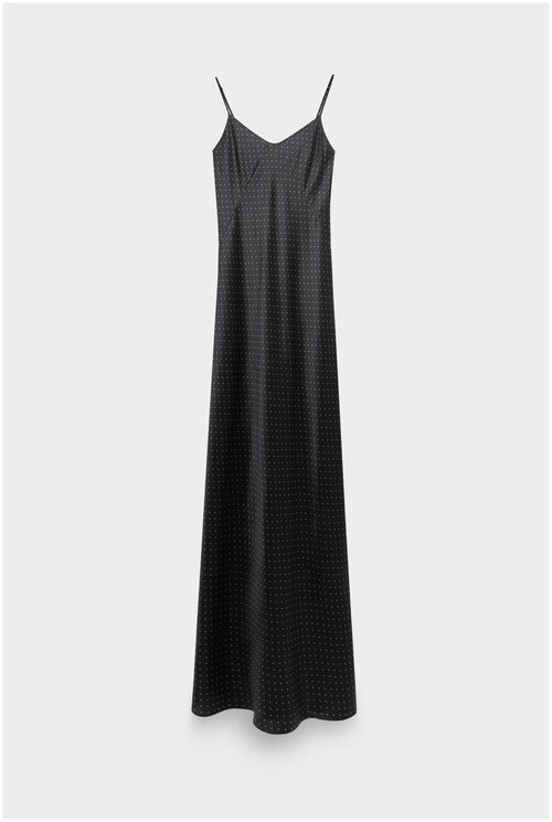 Платье GOOROO, атлас, прилегающее, открытая спина, размер 38, черный