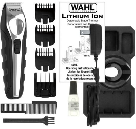 Триммер Wahl Ergonomic Total Beard Kit черный/серебристый (насадок в компл:12шт) - фотография № 11
