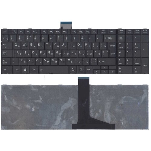 Клавиатура для ноутбука Toshiba Satellite C55 C55-A C55dt черная шлейф матрицы для ноутбука toshiba satellite c50 a c55 a
