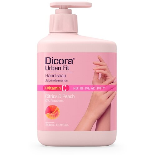 Dicora Urban Fit Мыло жидкое Цитрус и Персик свежесть цитруса 500 мл 500 г 607₽