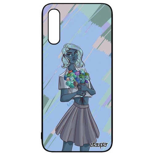 фото Чехол на мобильный galaxy a50, "девушка и цветы" букет аниме utaupia