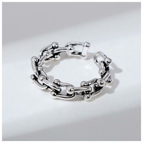 Кольцо, серебряный кольцо цепь круг цвет серебро безразмерное