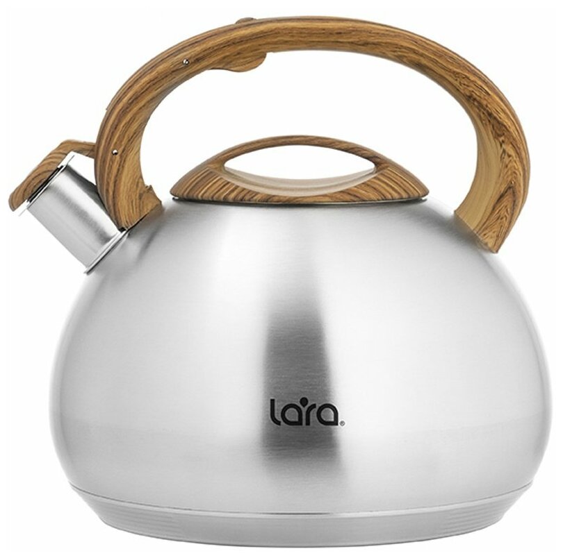 Чайник со свистком LARA LR00-78, 4,5 л, серебристый