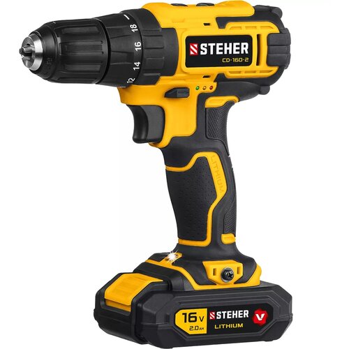 STEHER 16 В 35 Нм 2 АКБ 2 Ач дрель-шуруповерт кейс CD-160-2 669300₽