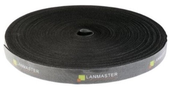 Хомут-липучка Lanmaster шириной 20 мм, 30 м, черный -TWT-VCM30M-BK